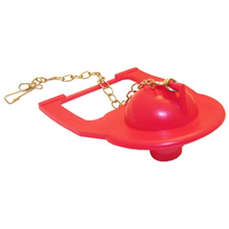 Larsen Supply Co Square Back Toilet Flapper With Chain- Red 139410